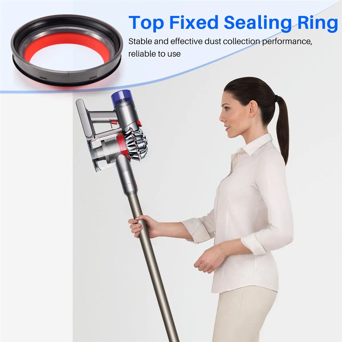 Para v10 aspirador de pó bin superior anel de vedação fixa substituição balde poeira acessório mais limpo peça reposição