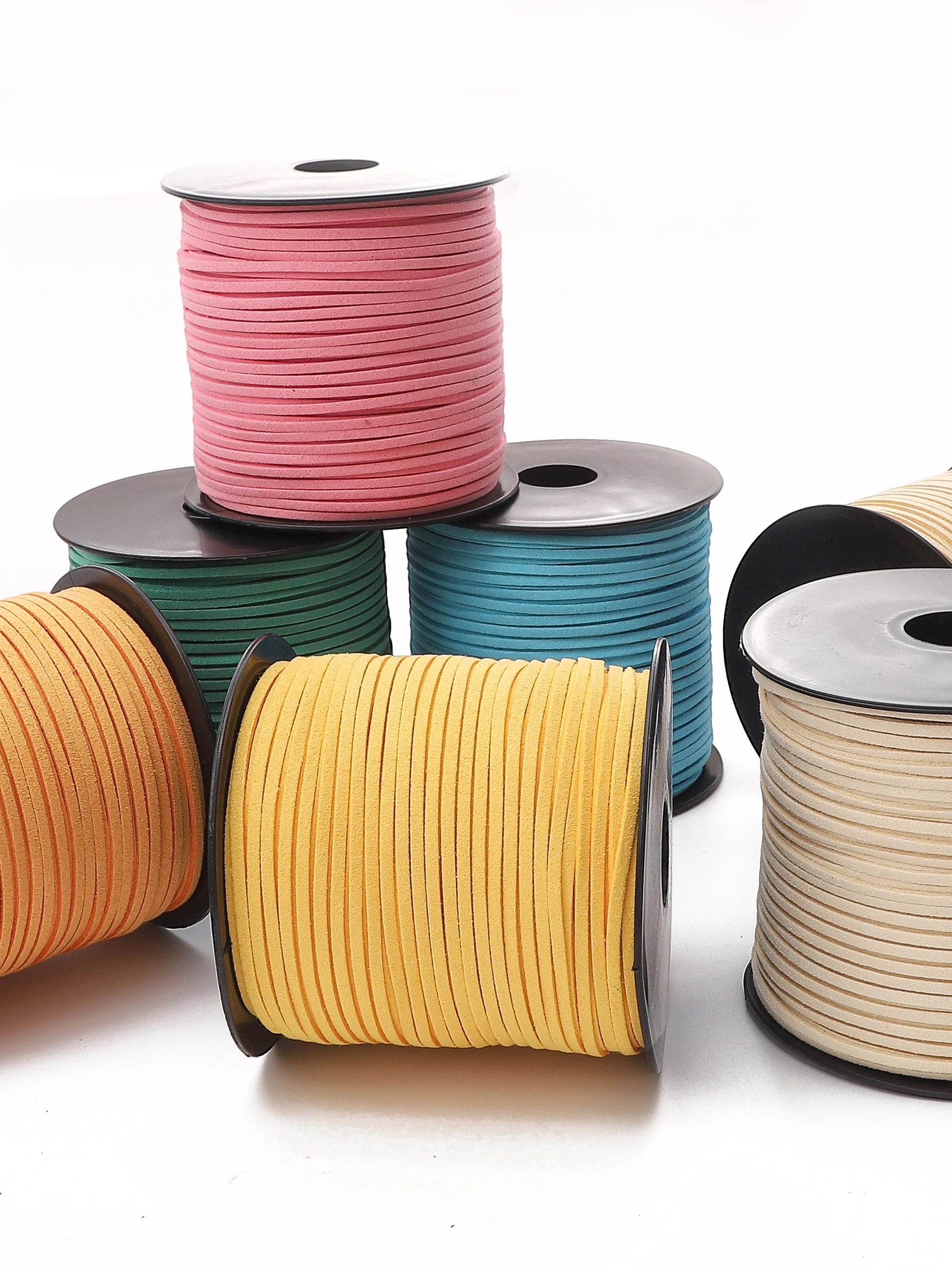 4M 2.5-2.6mm Multicolored Flat Faux Suede Korean Velvet Cord String Rope Thread Lace Jewelry Findings for DIY Choker Necklace