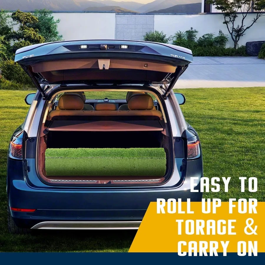 سجادة جولف DualTurf للتدريب الداخلي والخارجي: 36 مم 31 مم 21 مم 5 × 5 قدم و5 × 4 أقدام عشبة صناعية شديدة التحمل مع 10 كرات 9 Te