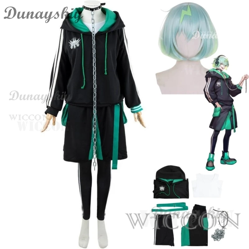 Anime Game Paradox Live Mikoshiba Kenta Cosplay Costume Wig Hip-hop Style Sportswear Pullover Hoodie Man Woman Carnival Suit