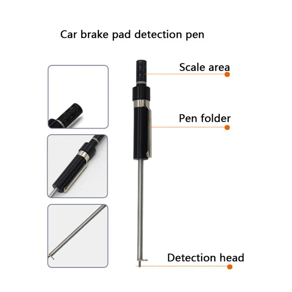 Car Brake Pad Tester Vehicle Brake Block Thickness Gauge Measuring Tool Automotive Accessory