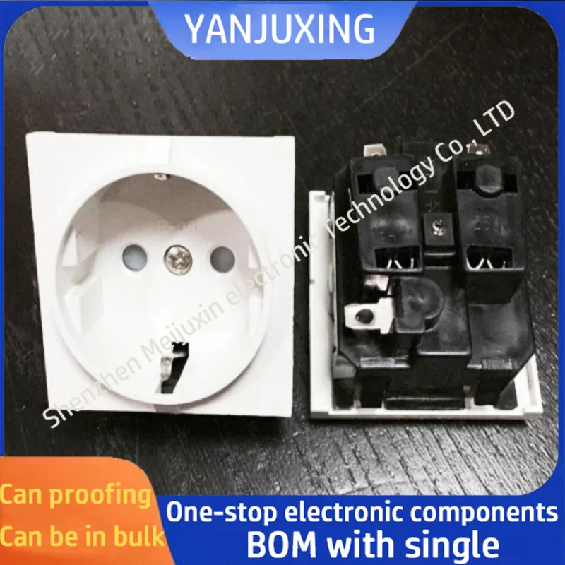 European standard wall socket German-style embedded 16A 250V power socket German standard card-type two-round module E-08
