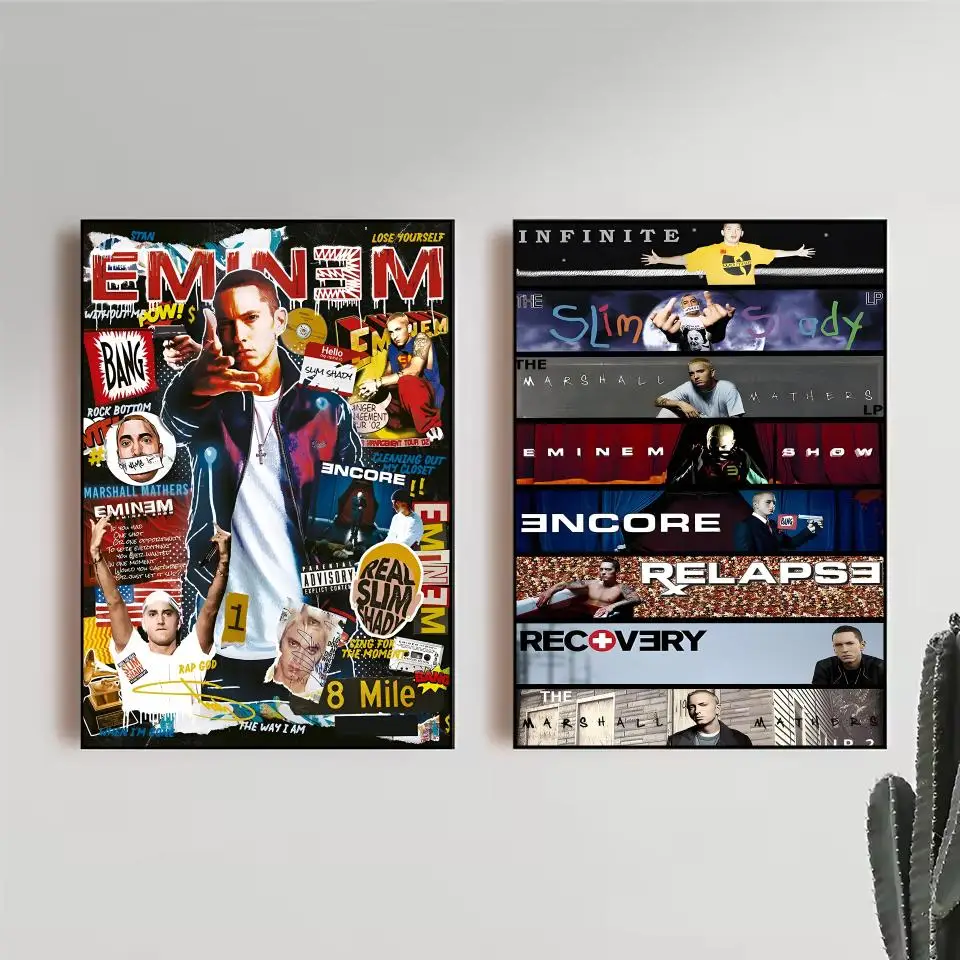 Rapper E-Eminem Poster Trendy Wall Art Good Sticker Printed on PP Paper for Coffee Office Bar Decoration Best Gift