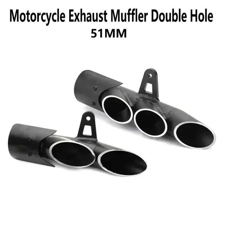 

Motorcycle Exhaust Muffler Double Hole Big Row Blast Street Exhaust Pipe for R6 Z900 Zx6r Cbr500r Gsxr1000 Stainless Steel