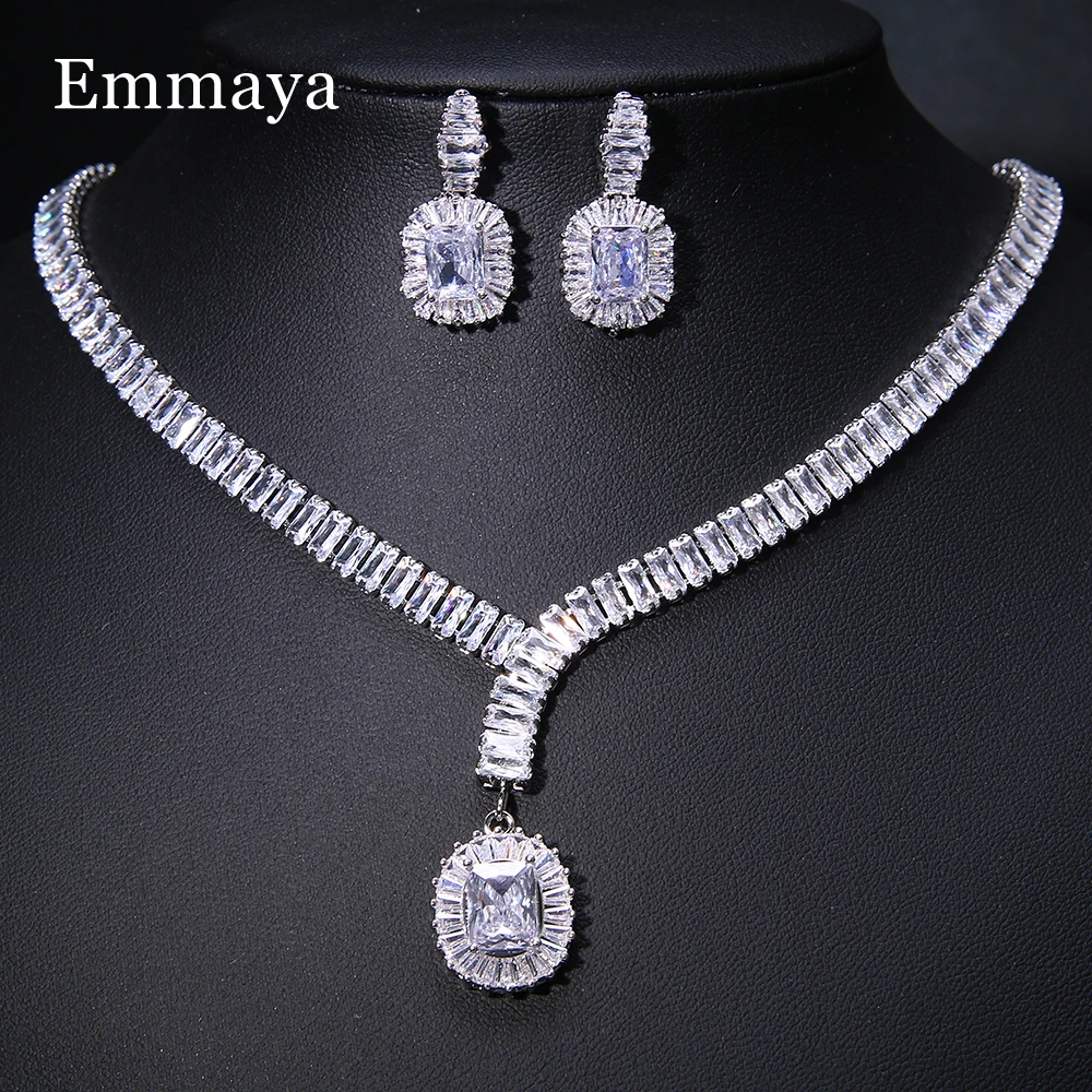 Emmaya New Arrival Geometry Shape Design Noble Cubic Zircon Jewelry Set For Women&Girls Fashion Banquet Fascinating Gift