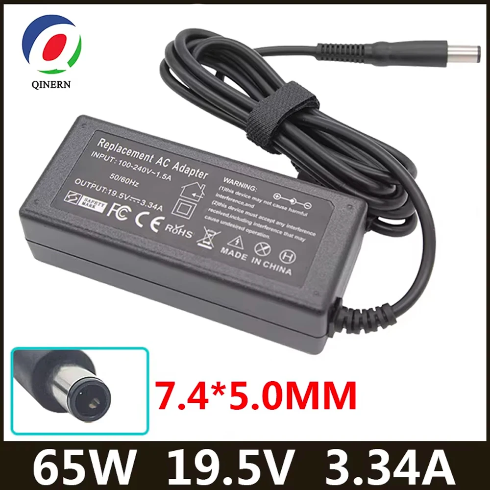 AC 노트북 충전기 어댑터, 델 래티튜드 E5250, E5440, E5450, E5540, E5550, E6420, E6430, E6440, HA65NM130 용, 19.5V 3.34A, 65W, 7.4x5.0mm