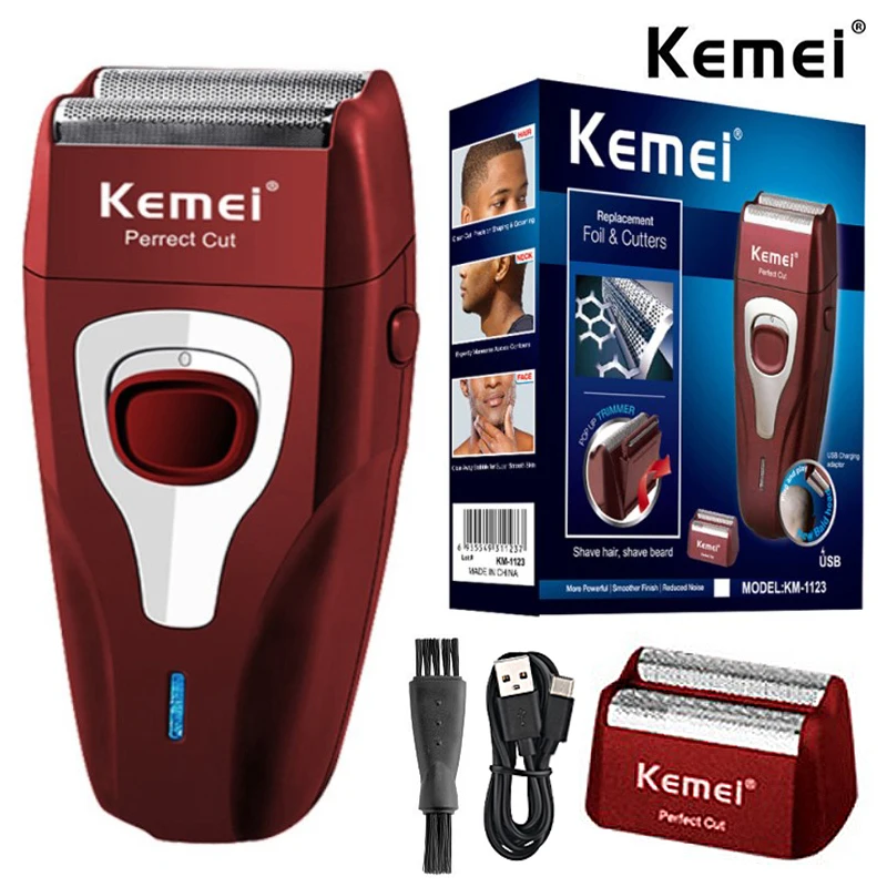 

Оригинальная отделка выцветает, мощная перезаряжаемая Бритва для волос, бороды, электрическая бритва с Лысой головкой для мужчин