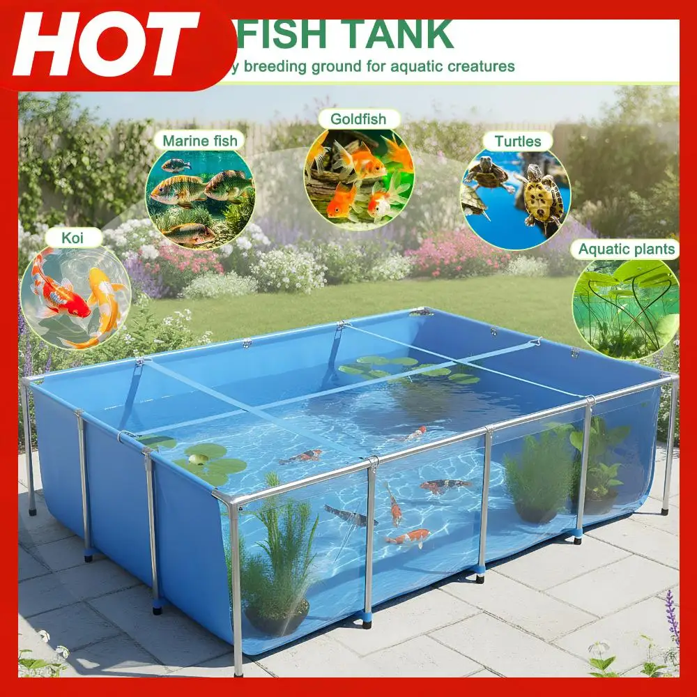 

Аквариум-бассейн на 880 галлонов с прозрачной панелью для наблюдения, грузоподъемность 400 фунтов, с дренажным клапаном для разведения карпов кои/золотых рыбок