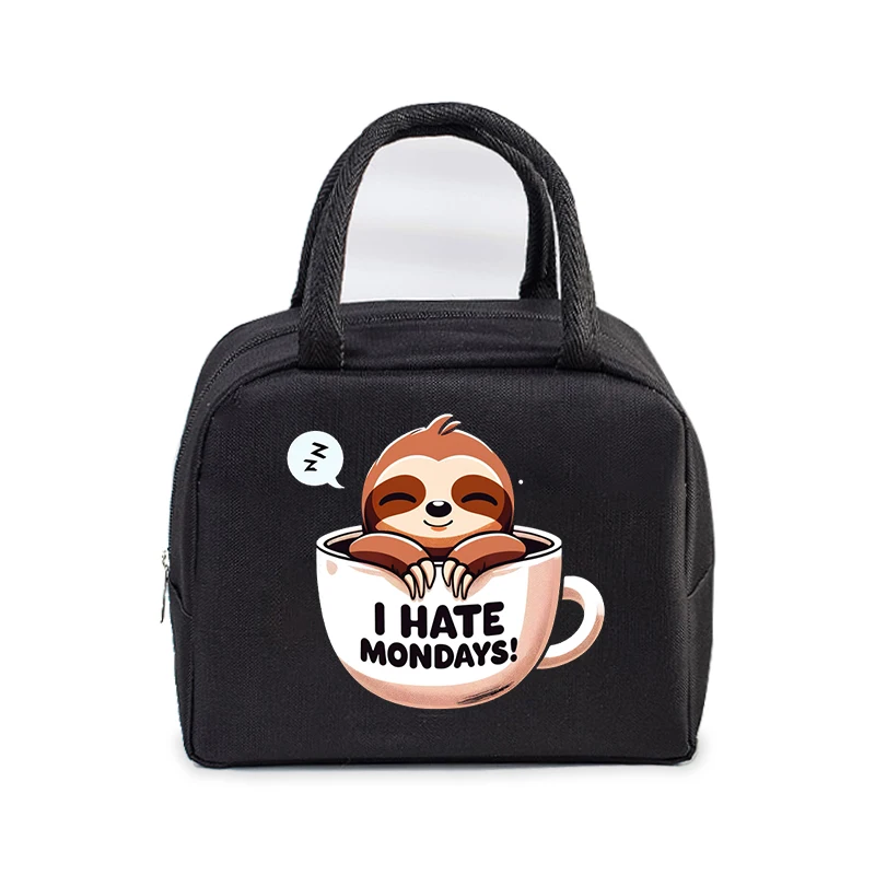 Portable Cartoon Lazy Sloth Print Lunch Bag Funny Anime Animal Tote Food Cooler Bento Bags Thermal Lunch Food Box Bags Women Men