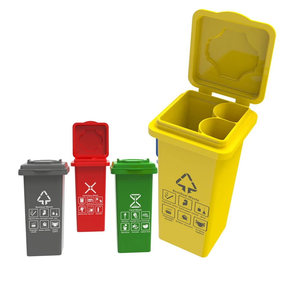 Trash Bin Shaped Flip Cover Storage Box Divider Design Lighter Container Smoking Organizer Cigarette Box