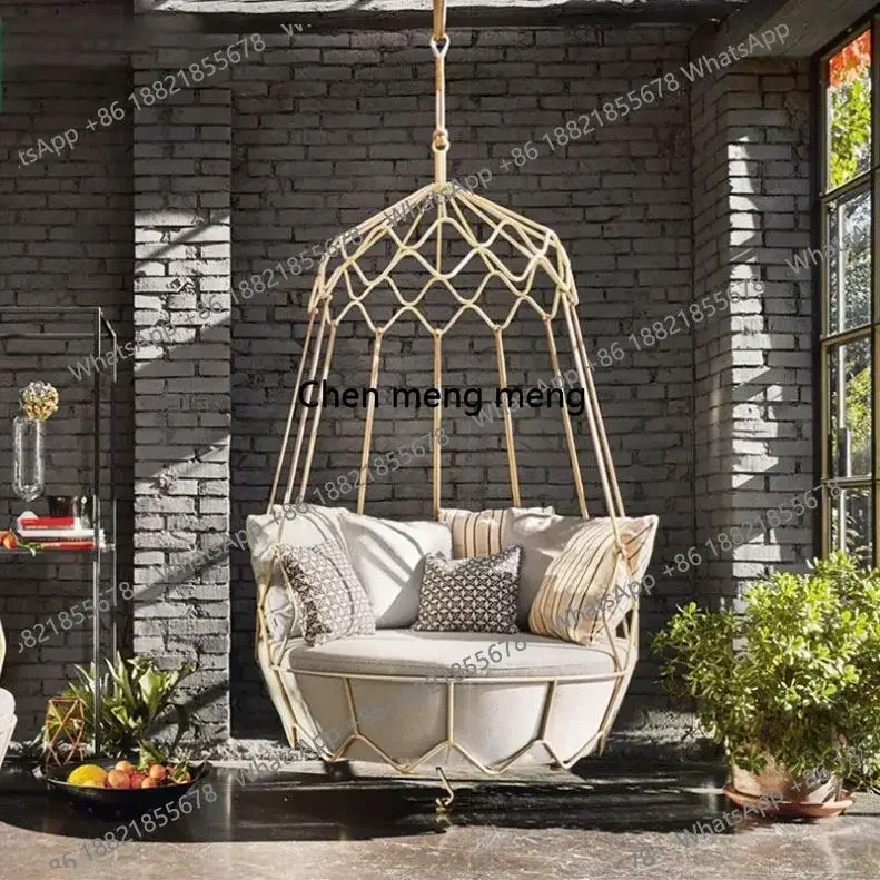 

D182Rattan Egg Chair Double Hanging Hammock Swing Chair Outdoor Garden Patio