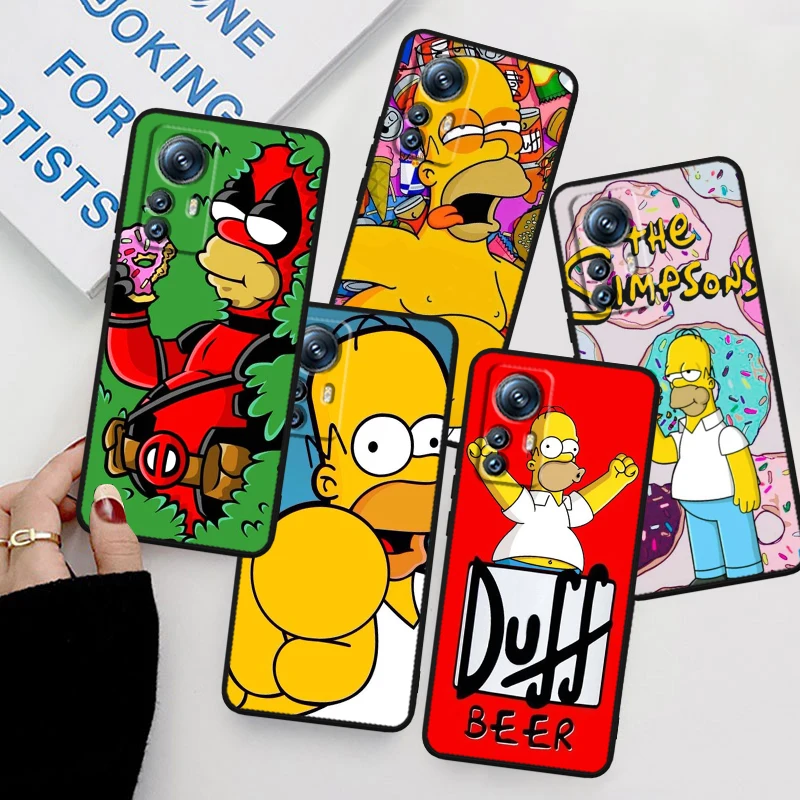 Funny Homer Simpson Black Soft Cover Phone Case For Xiaomi Mi 13 12T 12 11T 11i 11 A3 10T 10 CC9E Pro Lite Ultra 5G