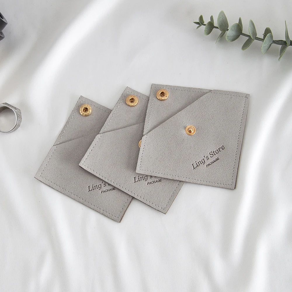 

100Pcs Custom Logo Printed Microfiber Bag Gift Jewelry Packaging Velvet Suede Cotton Canvas Pouches Watch Perfume Ring Organizer