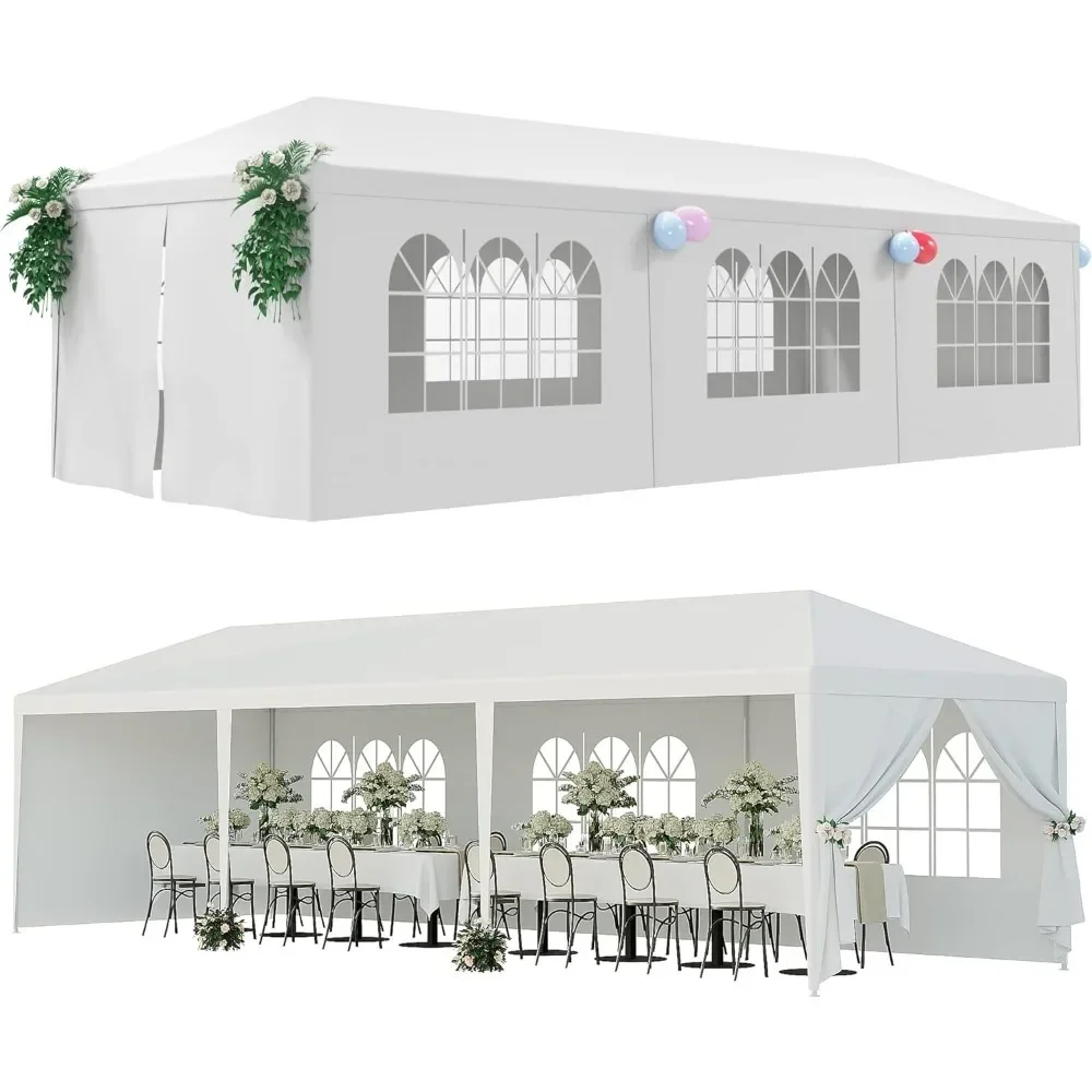 

10'x30' Outdoor Canopy Tent Patio Camping Gazebo Shelter Pavilion Cater Party Wedding BBQ Events Tent W/Removable Sidewalls Home