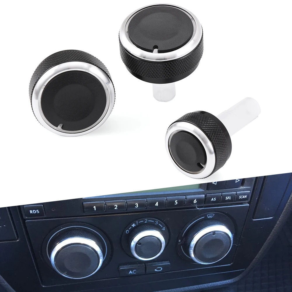 Aluminum Alloy Air Conditioning Knob AC Knob Heat Control Button for Volkswagen VW Passat B5 GOLF 4 MK4 Bora Auto Accessories