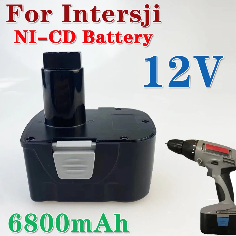 Interskol用ni-cd電動工具バッテリー、12v、6800mah、h18、DA-12ER-012、交換用コードレスドリルバッテリー