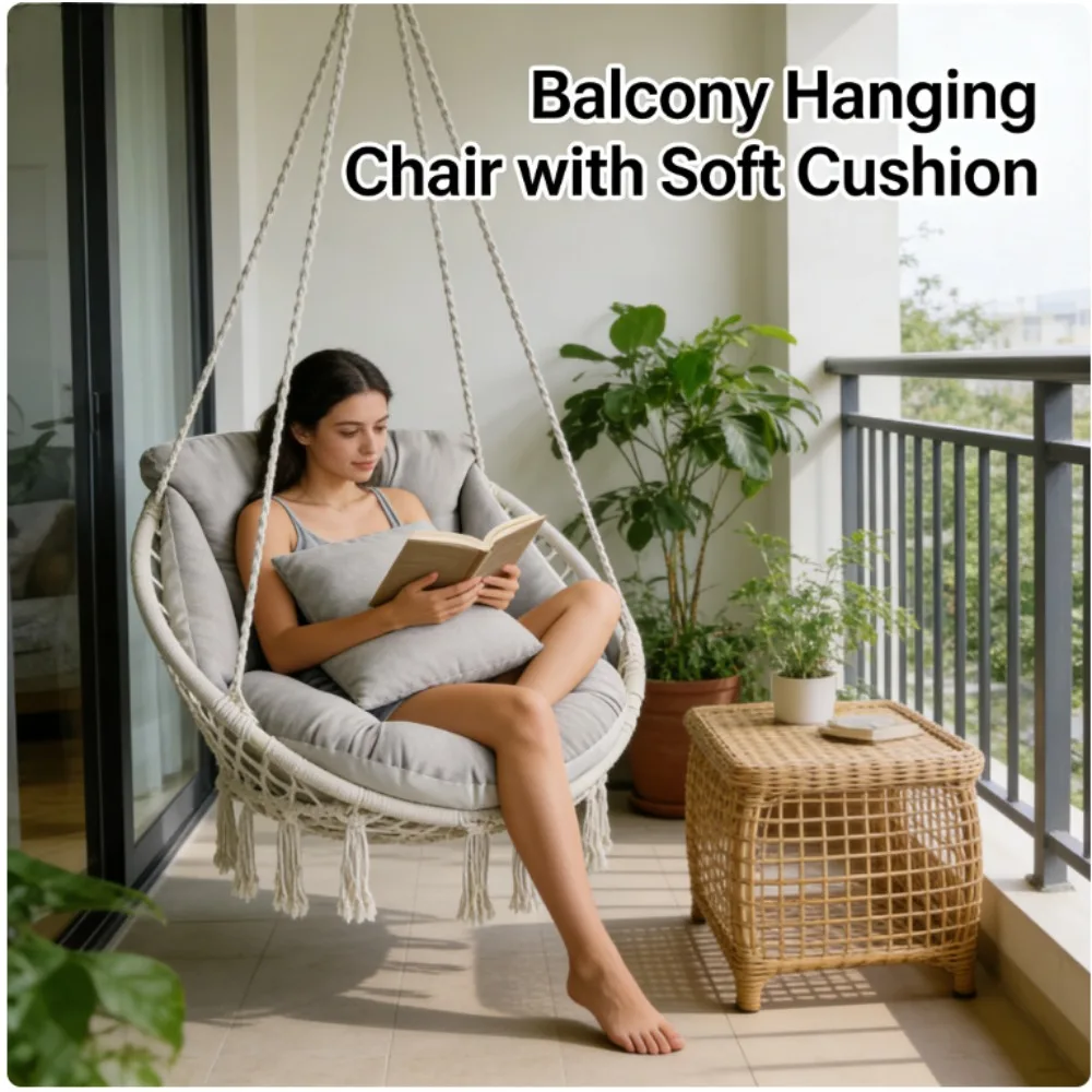 

Cozy Hammock Chair Cushion Fleece Swing Seat Pad for Indoor Outdoor Use