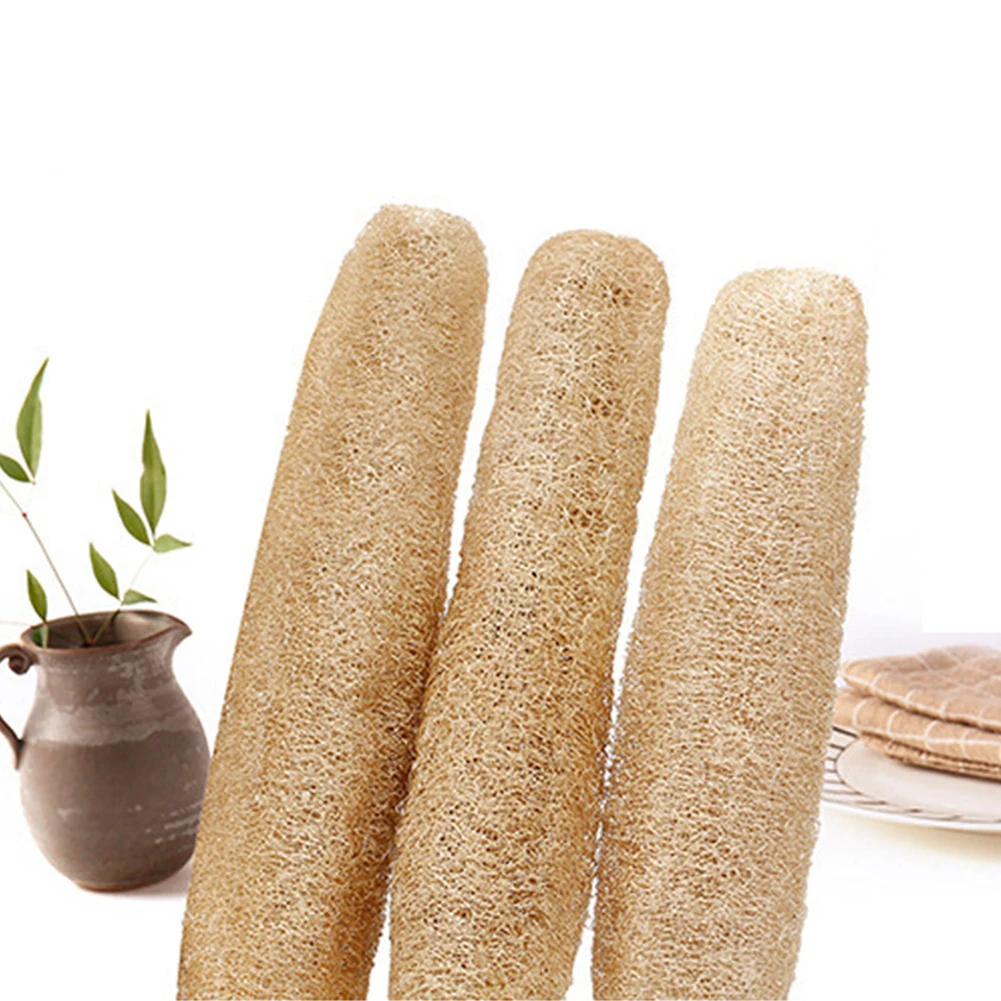 5pcs Long Bath Body Shower Sponge Scrubber Natural Loofah Bathing Massage Pot Bowl Scrubber Dishcloth Kitchen Bathroom Supplies