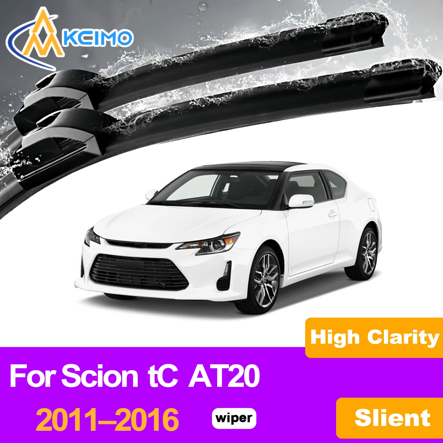 

KCIMO 2PCS Front Windshield Wiper Blades For Scion tC AT20 2011–2016, Natural Rubber Providing Superior Wiping Performance