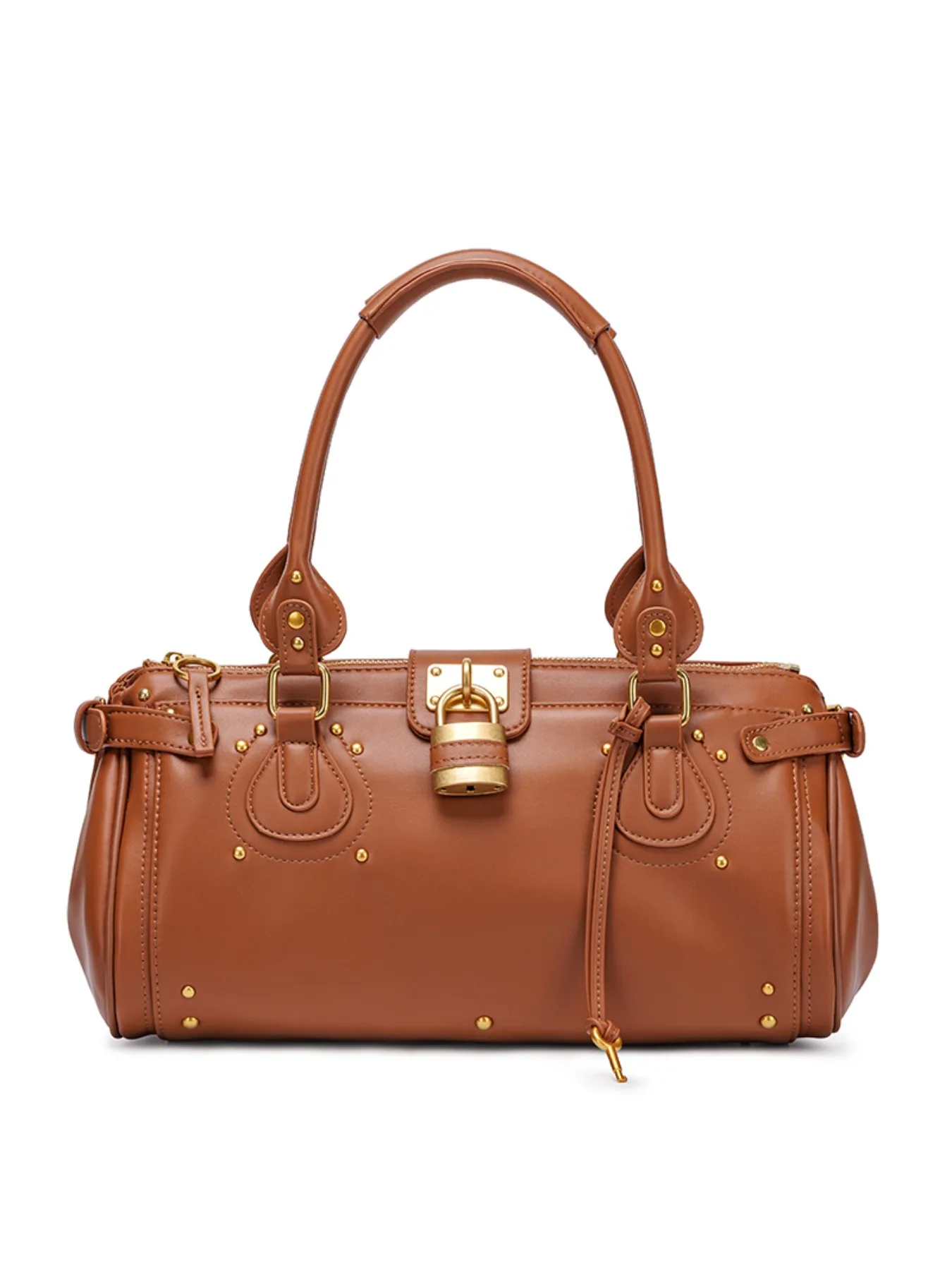 

Y2K American Retro Distressed Lock Bag Rivet Pillow Bag Women Motorcycle Handheld Single Shoulder Underarm Bag