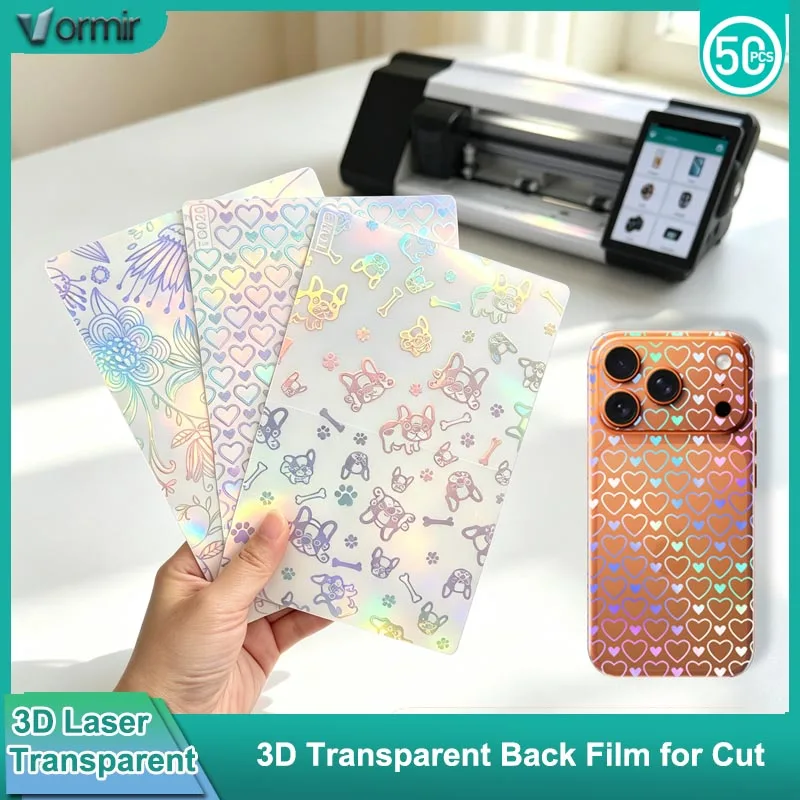VORMIR 50pcs 3D Transparent Phone Skin Stickers Rear Films for Screen Protector Cutting Machine Laser Printing Decoration Films