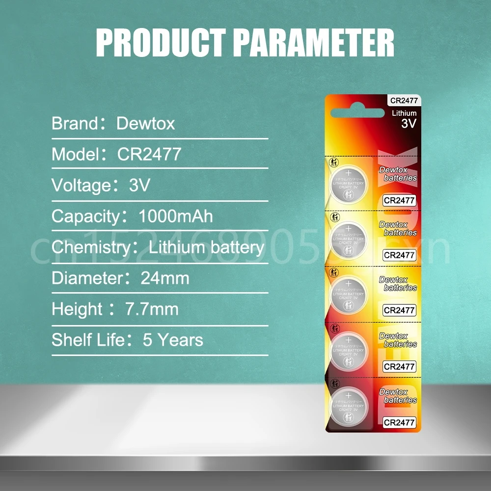 5 sztuk CR2477 1000mAh bateria litowa CR2477N EB-CR2477 CR2477T 3V do zegarka światła hamowania oprzyrządowanie przycisk klucza akumulatora