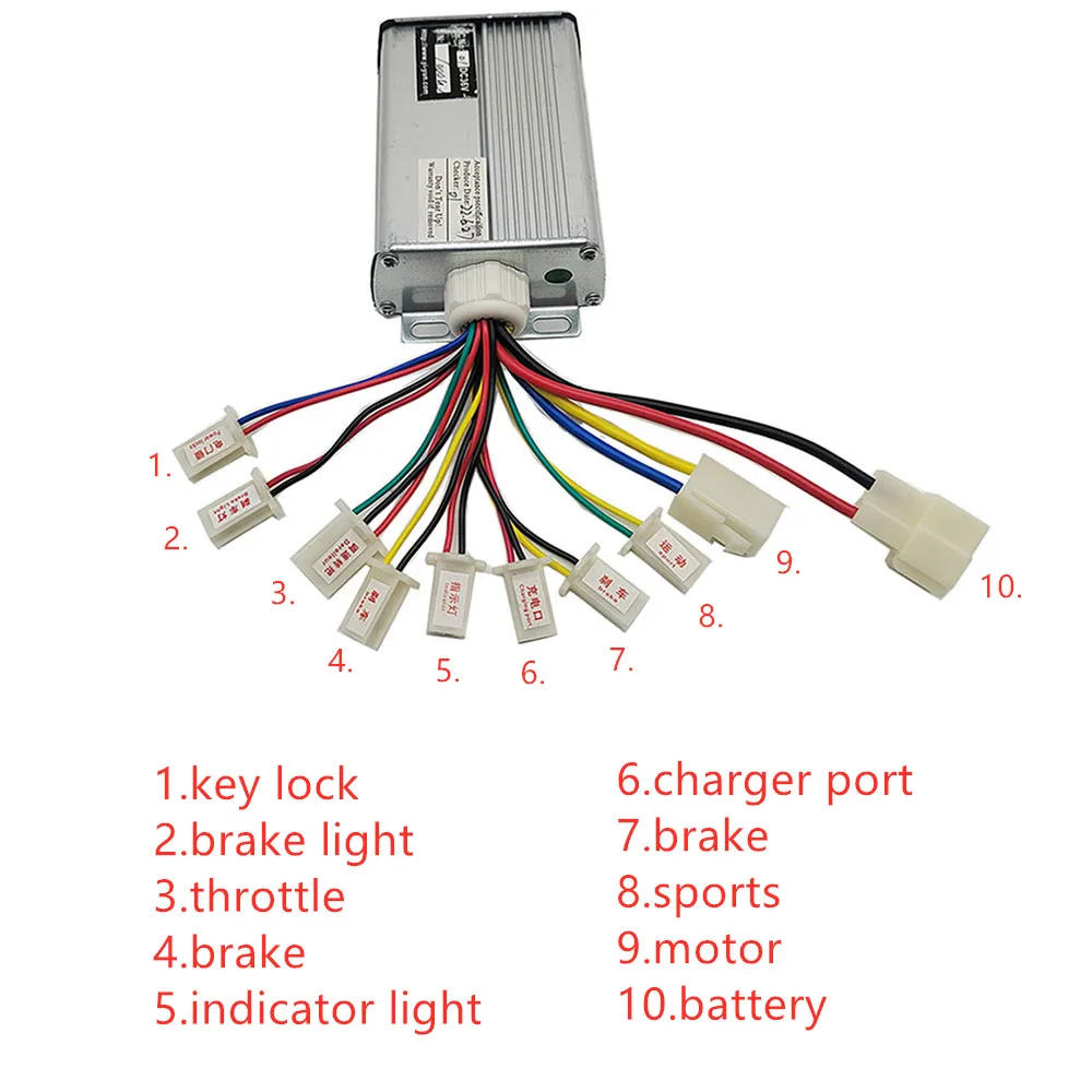 Electric Bike/Scooter/Bicycle e-bike Brushed DC Motor Controller 24V 36V 48V 250W 350W 500W 1000W