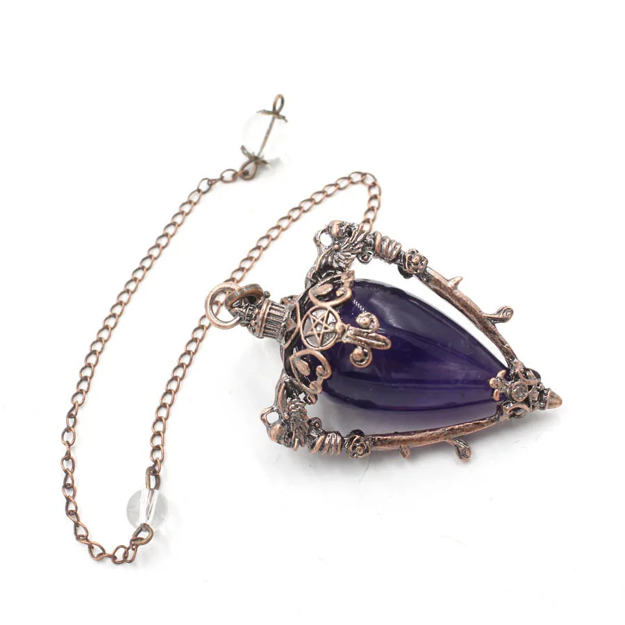 Kristall Quarz Pendel zum Wünscheln Weissagung große Naturstein Anhänger Pendel Amethyste rosa Quarz rosenquarz tigerauge opal Obsidian Pendel edelstein anhänger heilsteine amulett edelsteine