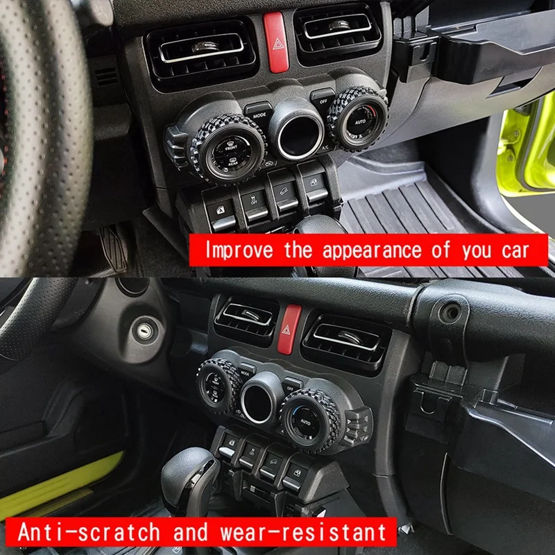 Super Sale Car Air Conditioner Knob Trim Ring AC Button Trim Sticker for Suzuki Jimny Nomade 2025 Car Interior Accessories