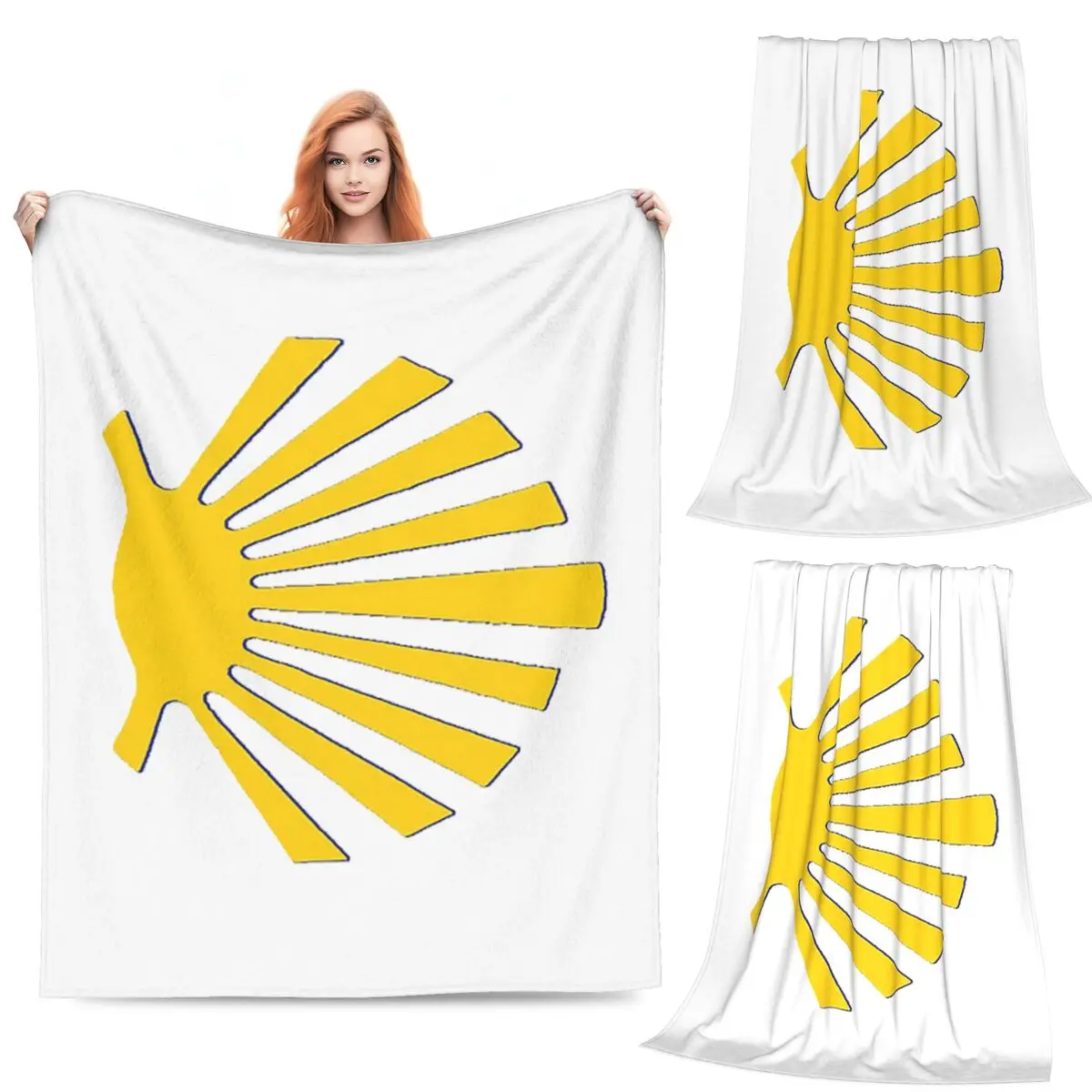 

Camino De Santiago символ большие желтые одеяла в виде гребешка фланелевое одеяло для дивана супер мягкое для дома, спальни, офиса