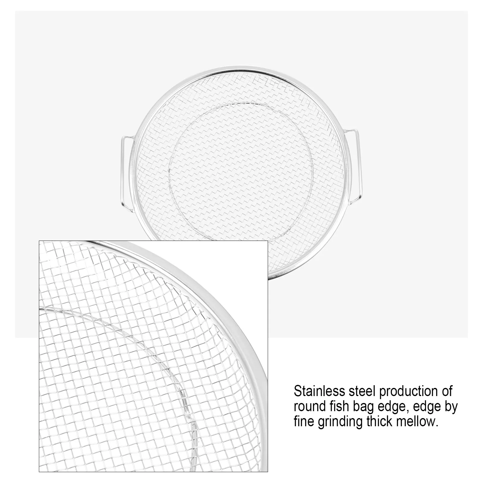 

Round Stainless Steel Steaming Tray Drain Basket Food Plate Storage Kitchen Cookware Double Handles Eco-Friendly For