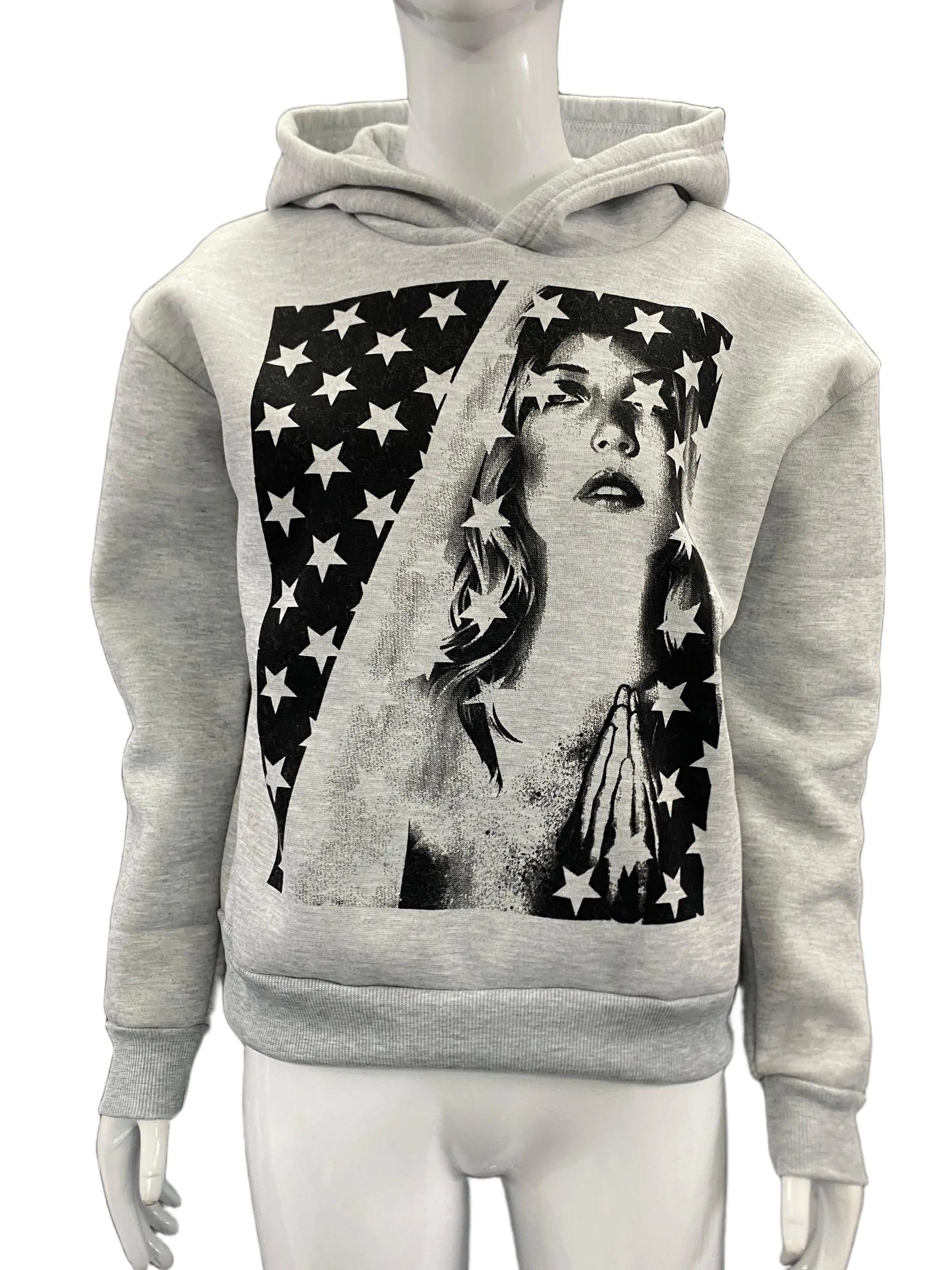 American street fashion, star portrait prints, unisex pullover hoodies, new autumn and winter styles, plus velvet loose hoodies.