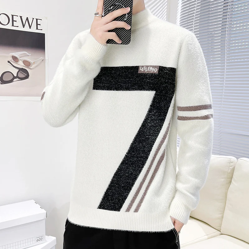 الرجال العرق قميص البلوفرات غير رسمية الذكور سترة للرجال ملابس للرجال الربيع الشارع الشهير متماسكة الخريف موضة Hombre الدافئة الصلبة #2