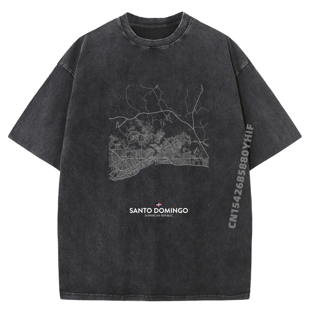 

Мужская футболка с принтом Santo Domingo City Travel, сувенирные топы и футболки, футболка с рисунком, мужская винтажная потертая футболка
