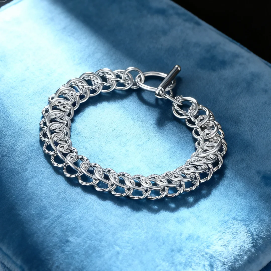 Korean fashion 925 Sterling Silver Minimalist Bracelets Fashion Beautiful for Women Wedding Refined Geometry Jewelry Wholesale