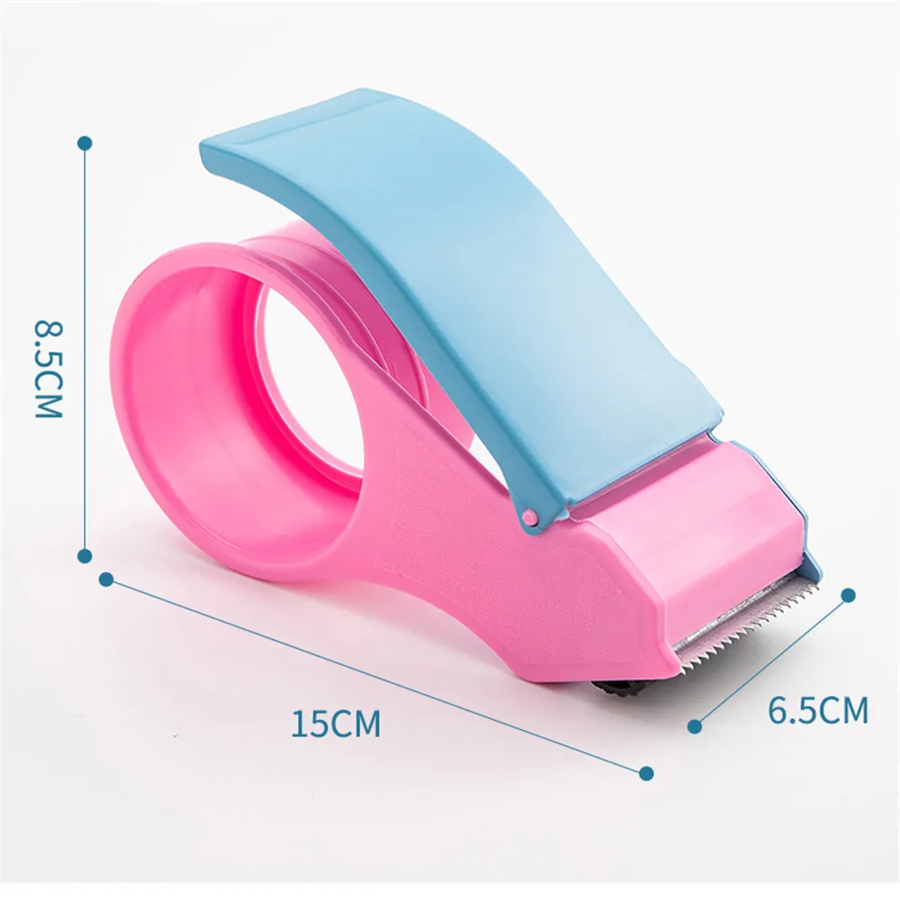 Macaron Color Tape Dispenser Roller Tape Cutter Packer Device Manual Packing Sealing Machine Parcel Sealing Tape Holder
