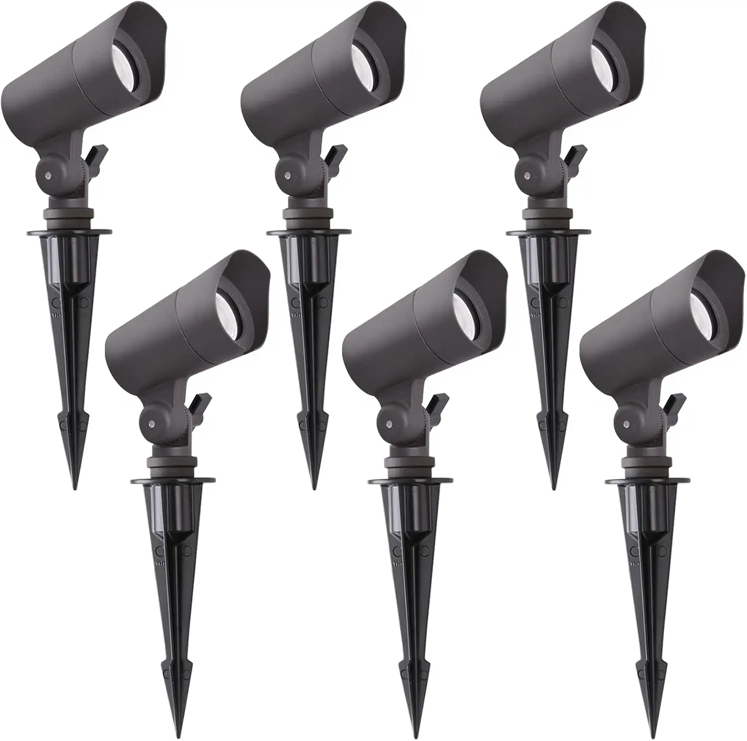 Low Voltage 12V LED Landscape Lights Warm White 3000K 4W 175LM Outdoor Waterproof Garden Pathway Spotlights Spike Stand 6 Pack C