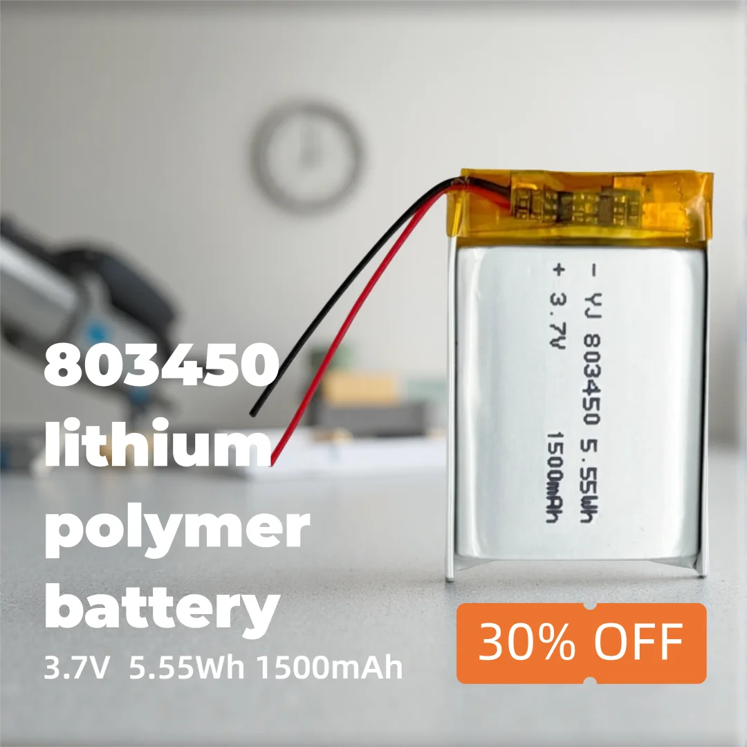 803450 3.7V 1500mAh Compact Li-ion Rechargeable Battery for LED Devices, DIY Electronics, Portable Gadgets