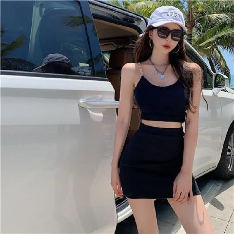 Roupas femininas curtas mini festival a nova função de correspondência y2k roupas completas coreia verão 2025 conjunto de duas peças de saia feminina