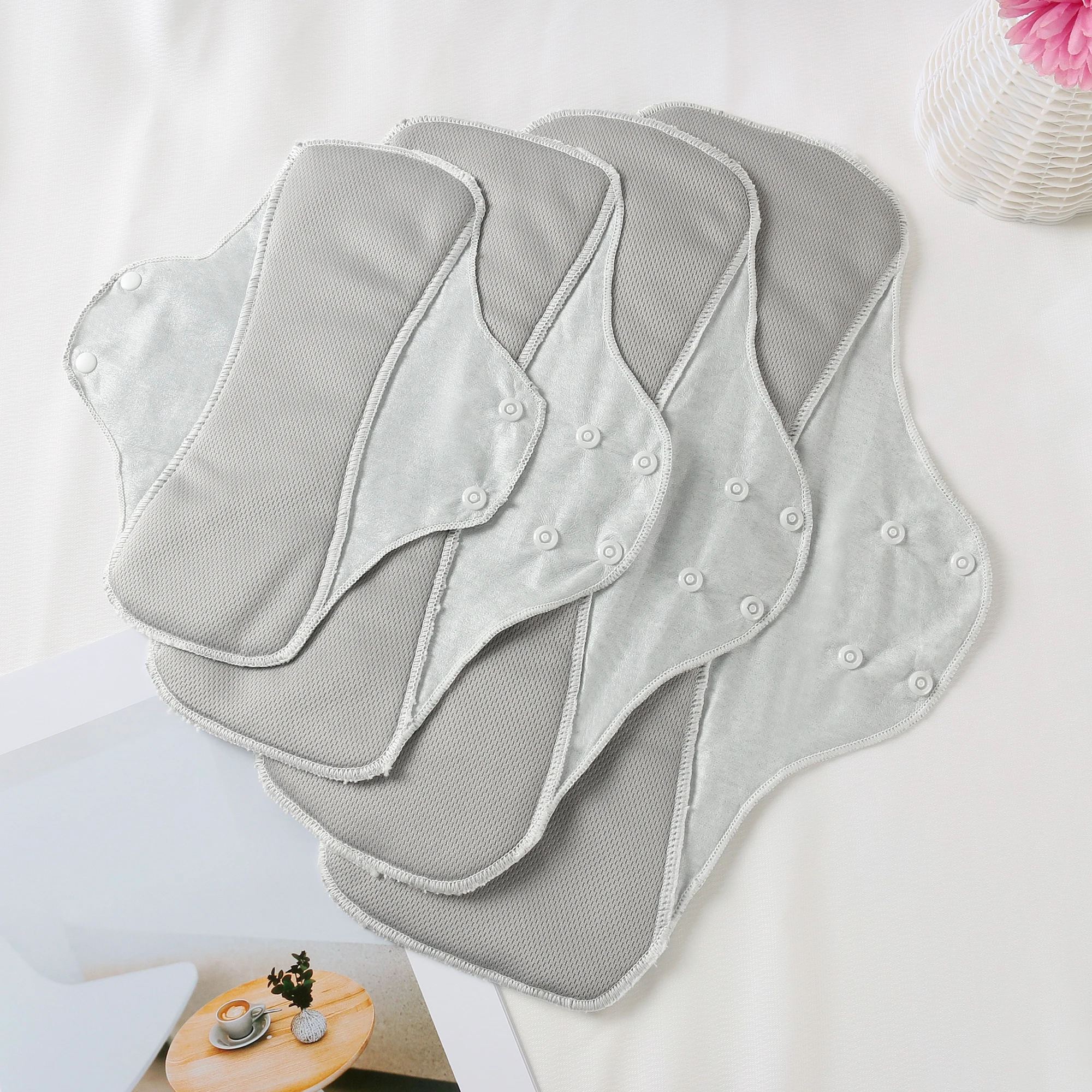 2Pc Ice Silk Reusable Washable Cloth Sanitary Pads Comfort Breathable Leakproof Absorbent Menstrual Cloth Pads For Postpartum