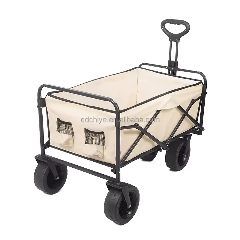 for Collapsible Wagon Foldable Cart with All Terrain Big Wheels Wagon for Outdoor Camping Picnic Beach