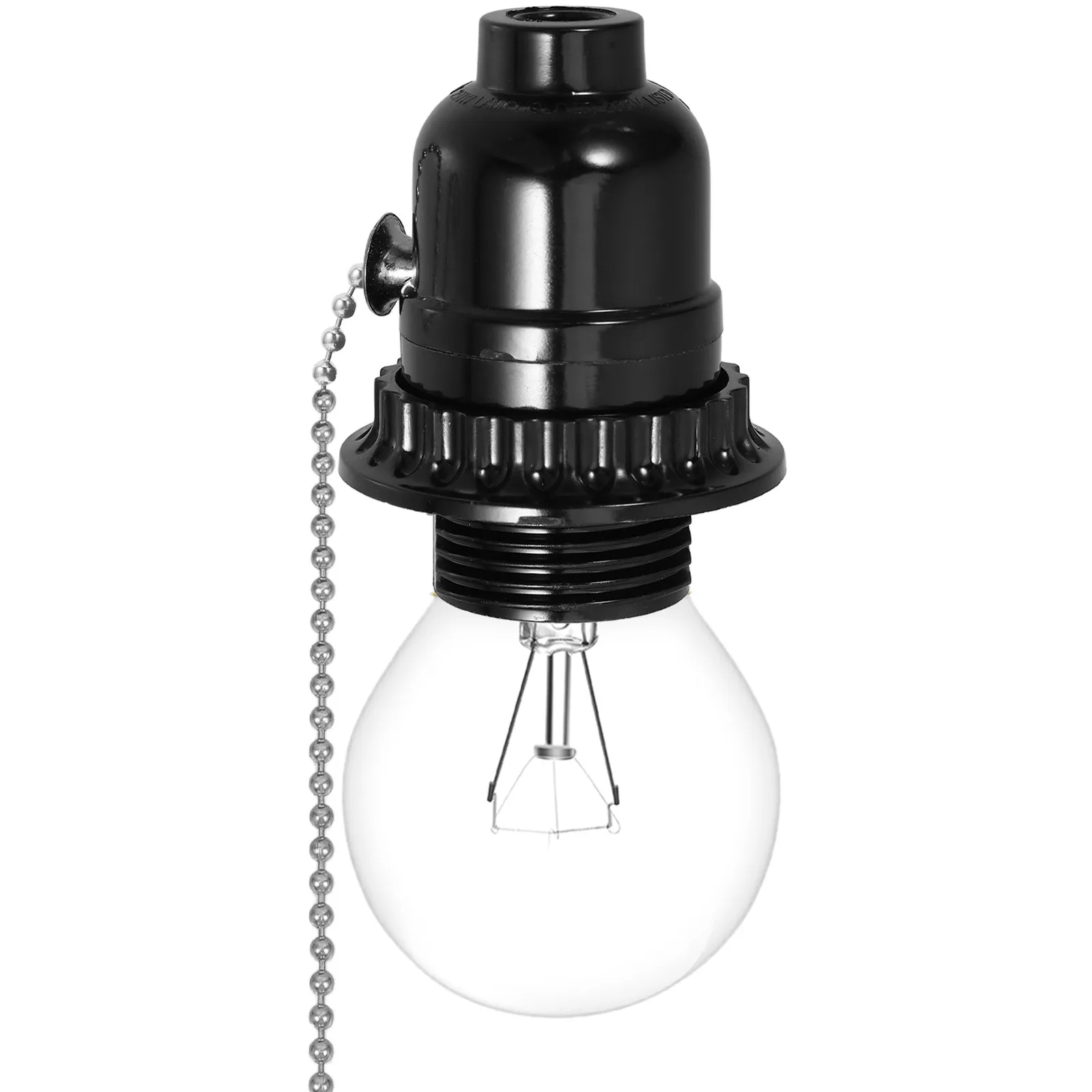 

E27 Pull Chain Lampholder Stable Electric Wood Ceiling Light Holder Pullswitch Lamp Socket Replacement Adapter