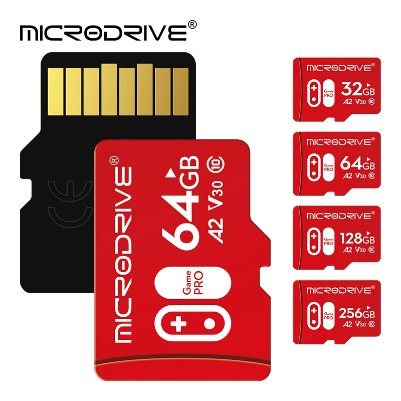 A2 V30 U3 High Speed Memory Card 32GB 64GB 128GB 256GB Flash UHS-3 Micro Mini SD Card For 4K HD Camera / TV / Game / Gopro UAV