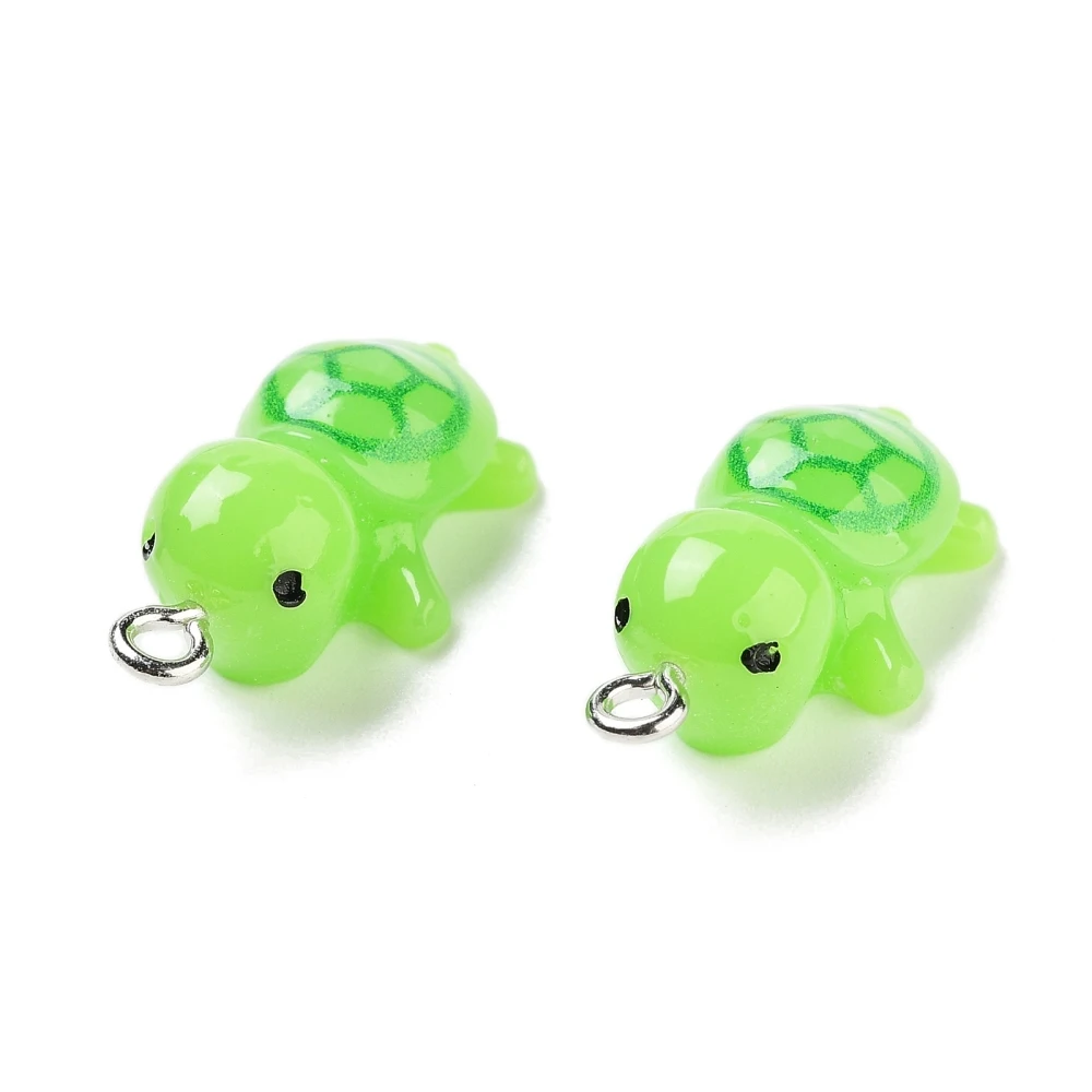 200Pcs Tortoise Opaque Resin Pendants Turtles Dangle Charms Ocean Animal Pendant for Jewelry Making Earrings Bracelet DIY Craft