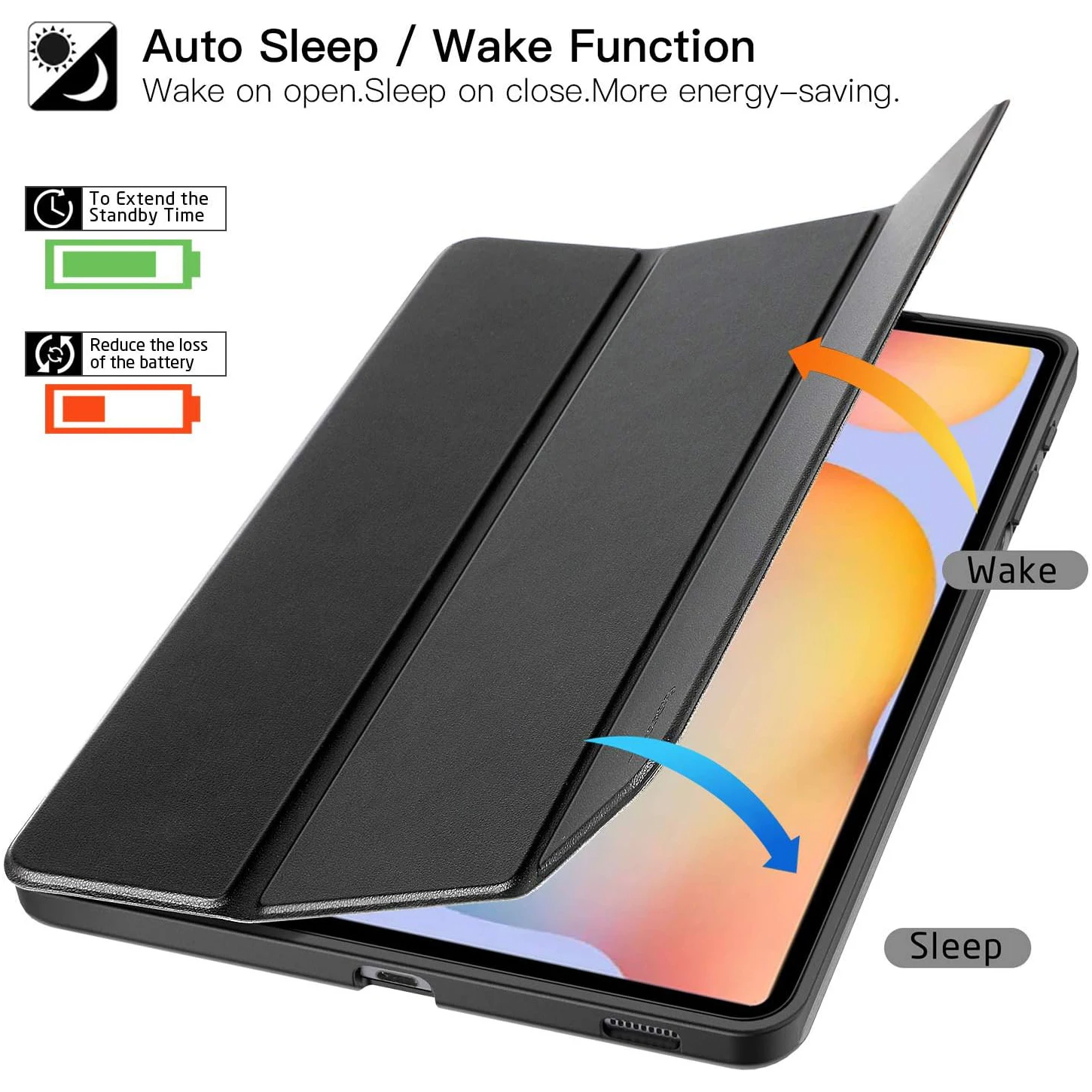 Tri-fold Flip Case For Samsung Galaxy Tab S6 Lite 10.4'' 2020/2022/2024 SM-P610/P613/P620 Stand PU Leather Protective Cover