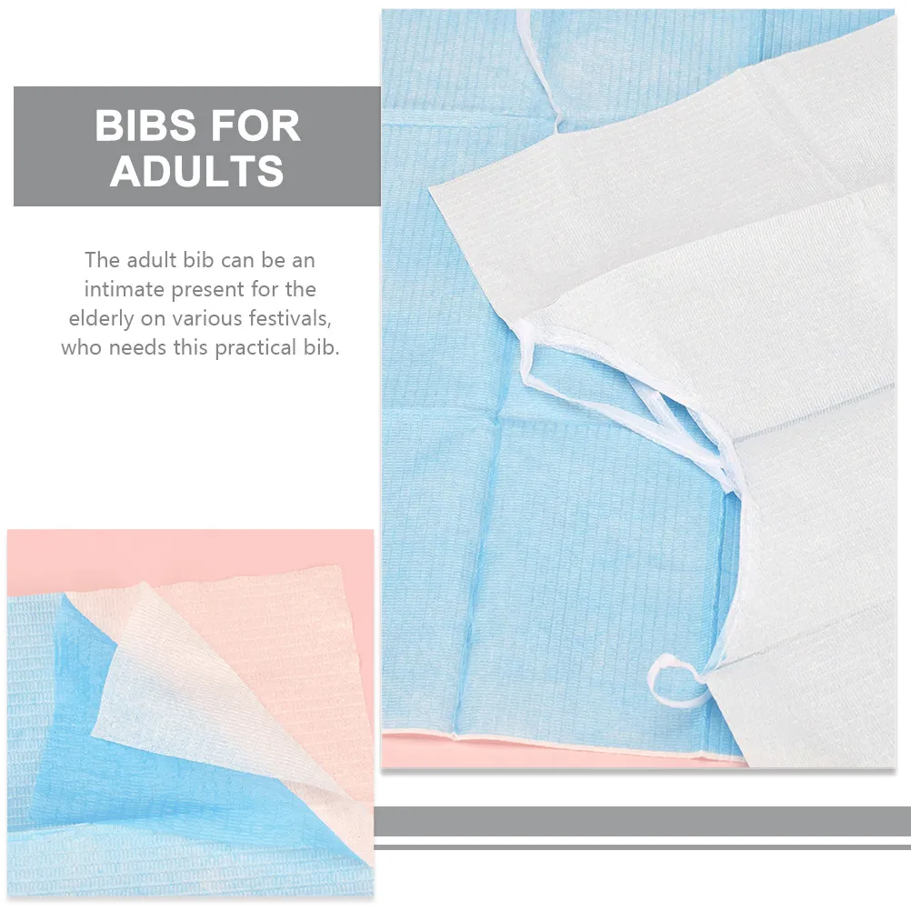 10pcs Disposable Adult Dining Bibs Elderly Seniors Disabled Patients Large Mealtime Clothes Protector Eating Accessories
