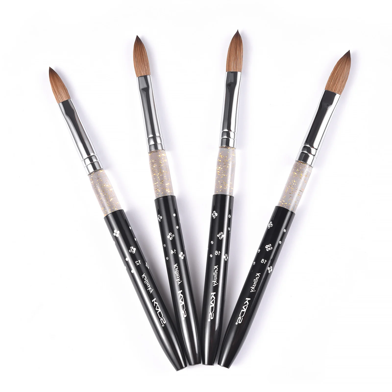 Kolinsky Sable brosse à cheveux acrylique brosse à ongles peinture à ongles dessin sculpture stylo pour acrylique Liqiud poudre mélange rouge stylo en bois
