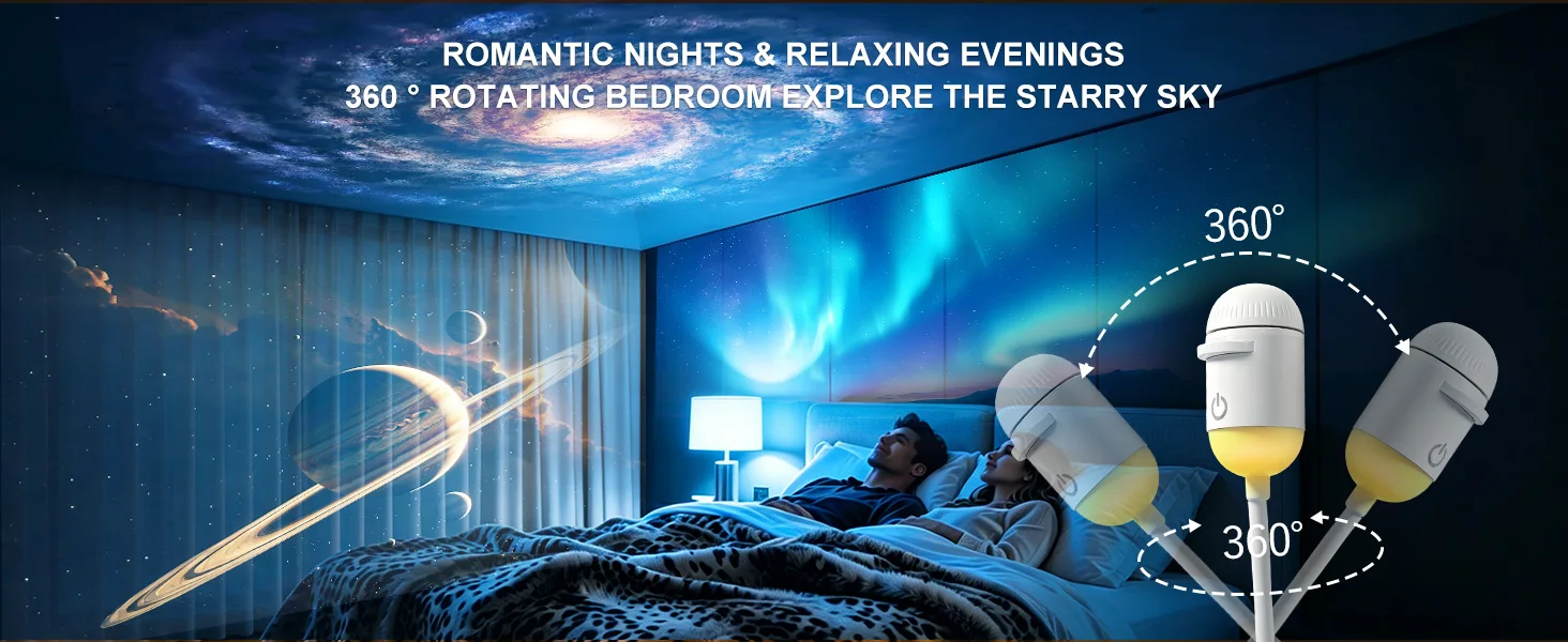 2 in 1 USB Galaxy Projector Light Adjustable Focus Car Interior Ambient Lamp Home Room Starry Star Kids Projection Night Light