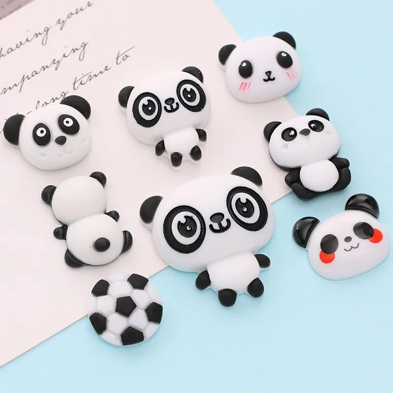 20pcs New Resin Panda Cabochon Flatback Kawaii DIY Christmas Decoration Accessories Flat Back Button for Scrapbooking Charm