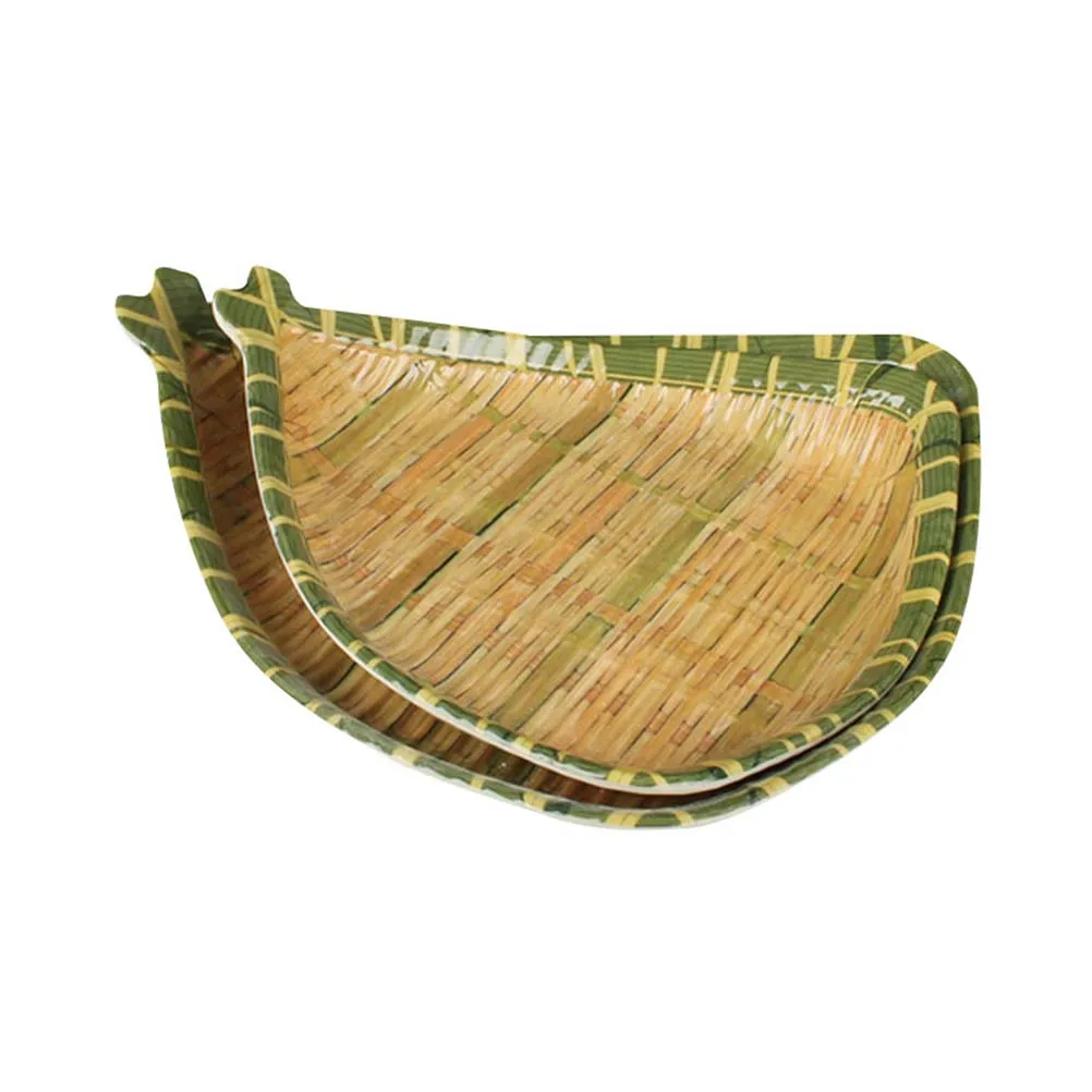 

Melamine Imitation Bamboo Woven Plate Retro Design Perfect for Wedding Party Banquet Japanese Style Small Plates Kitchen